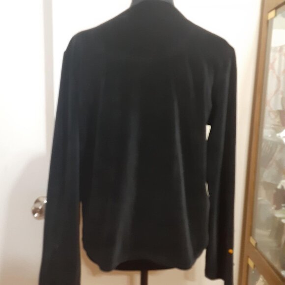 Michael Simon Event Medium Nutcracker Christmas Black Velvet Cardigan Sweater - Picture 7 of 16